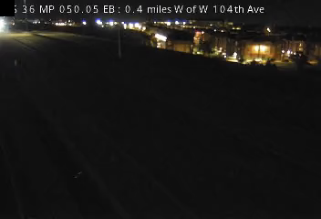 US 36 MP 50.05 EB, 0.4 miles W of W 104th Ave live camera view