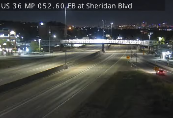 US 36 MP 52.60 EB at Sheridan Blvd live camera view