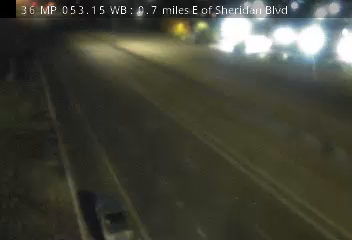 US 36 MP 53.15 WB, 0.7 miles E of Sheridan Blvd live camera view