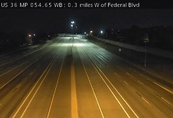 US 36 MP 54.65 WB, 0.3 miles W of Federal Blvd live camera view