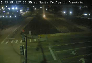 I-25 MP 127.85 SB at Sante Fe Ave in Fountain live camera view