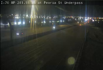 I-70 MP 281.55 WB at Peoria St Underpass live camera view