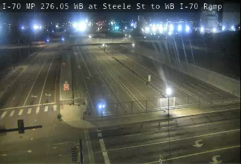 I-70 MP 276.05 WB at Steele St to WB I-70 Ramp live camera view