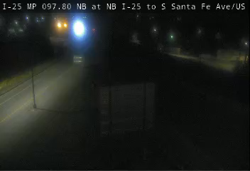 I-25 MP 97.80 NB at NB I-25 to S Santa Fe Ave/US 50B Ramp live camera view