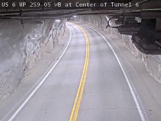 US 6 MP 259.05 WB at Center of Tunnel 6 live camera view