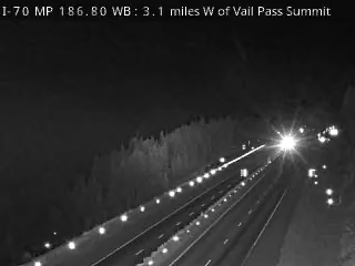 I-70 MP 186.80 WB, 3.1 miles W of Vail Pass Summit live camera view