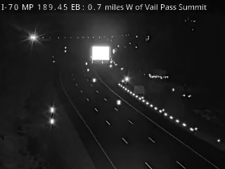 I-70 MP 189.45 EB, 0.7 miles W of Vail Pass Summit live camera view