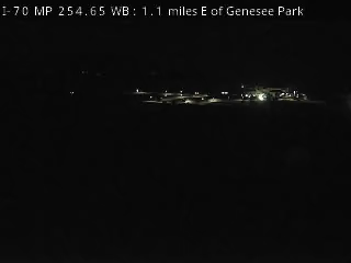 I-70 MP 254.65 WB, 1.1 miles E of Genesee Park live camera view