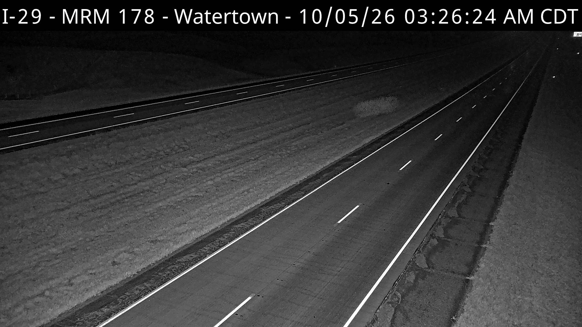 Watertown - north of town along I-29 @ MP 179 (road surface) live camera view