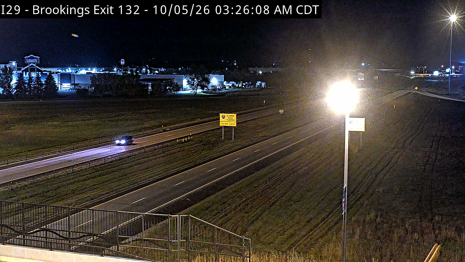 Brookings-3 miles south of town along I-29 @ MP 132 (North) live camera view