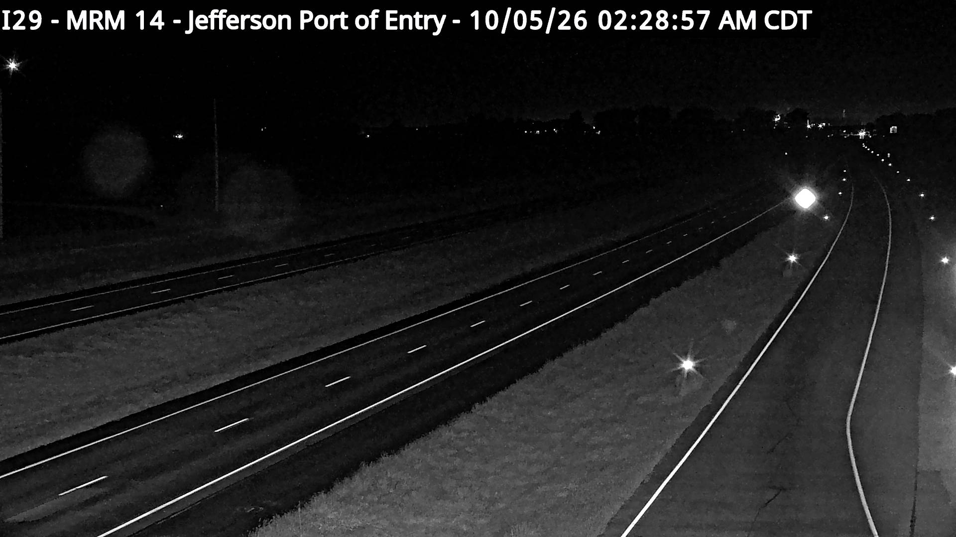 I-29 Northwest of Jefferson 4 miles Jefferson Northwest (Northwest) live camera view