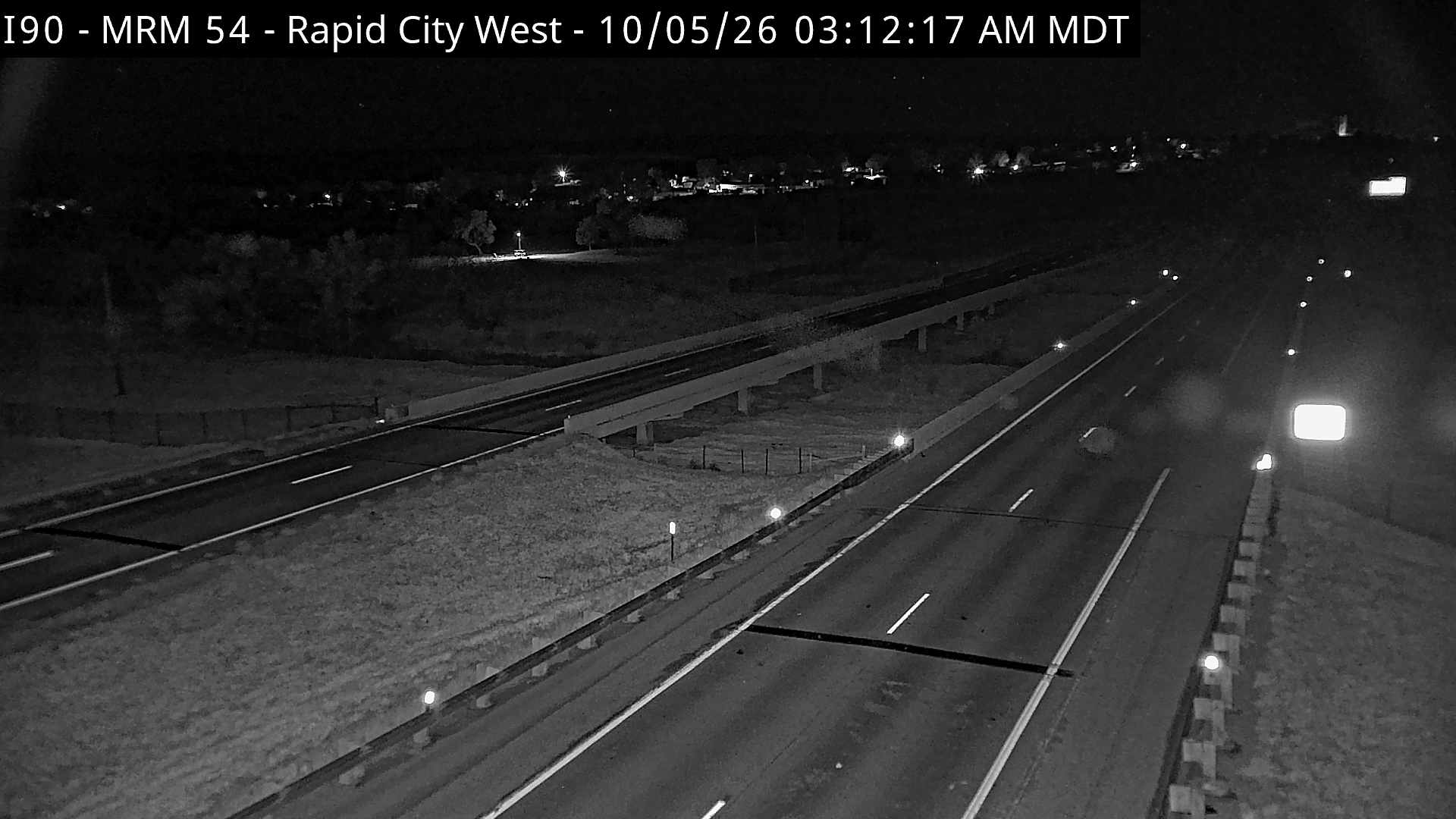 Rapid City - west of town along I-90 @ MP 54 (road surface) live camera view