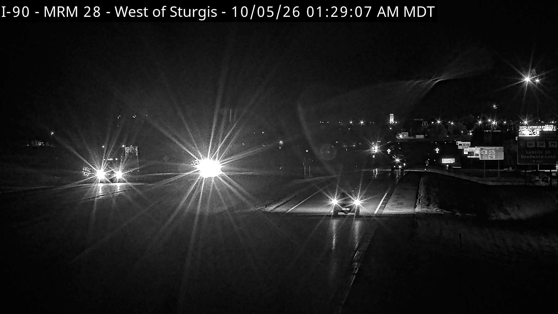 Sturgis - west of town along I-90 @ MP 28.6 (East) live camera view