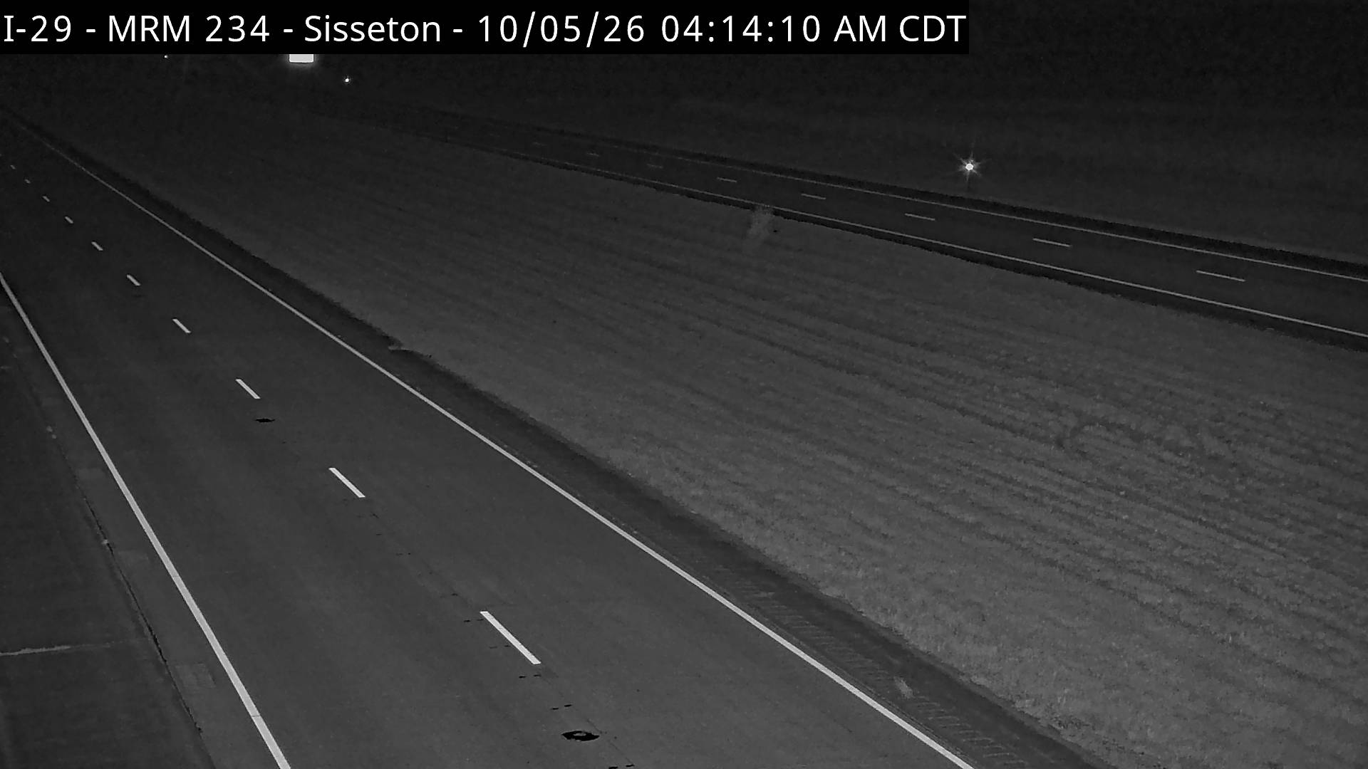 Sisseton-2 miles north of town along I-29 @ MP 234 (road surface) live camera view