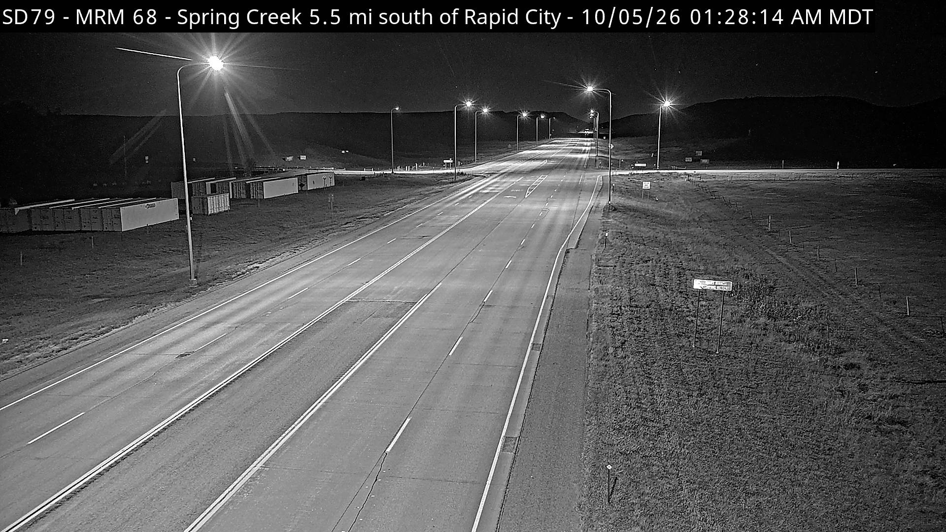 SD-79 South of Rapid City 5.5 miles Spring Creek (North) live camera view