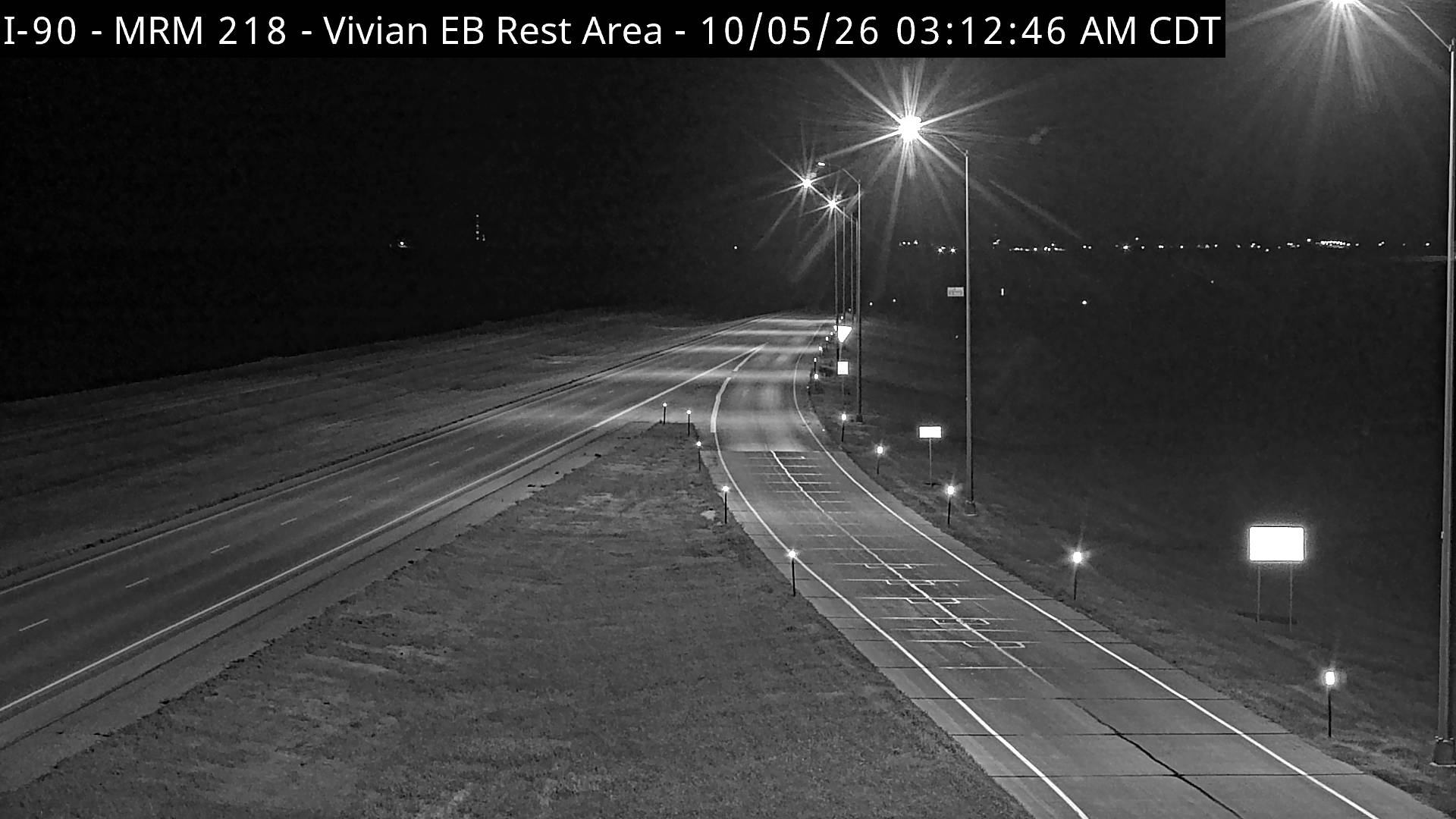 Vivian rest area - east of town along I-90 @ MP 218 (East) live camera view