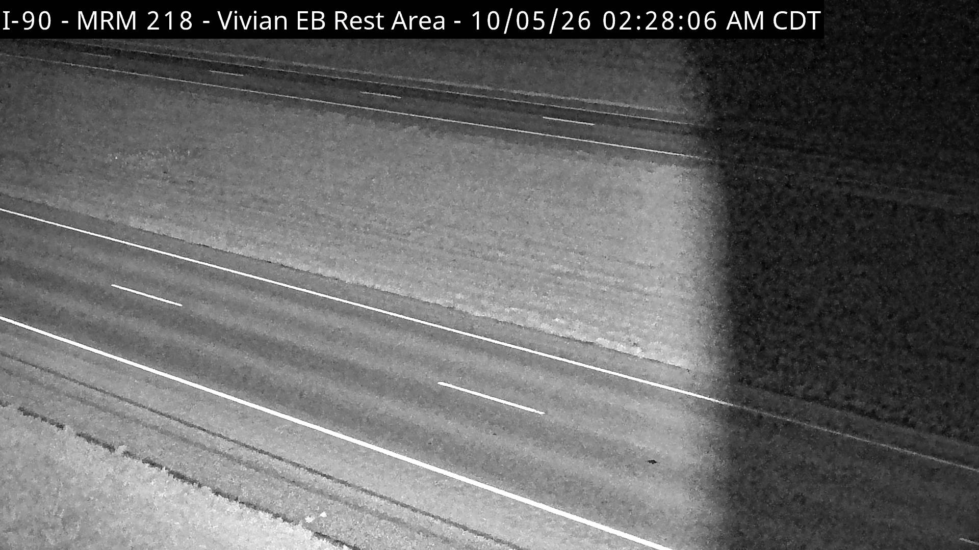 Vivian rest area - east of town along I-90 @ MP 218 (road surface) live camera view