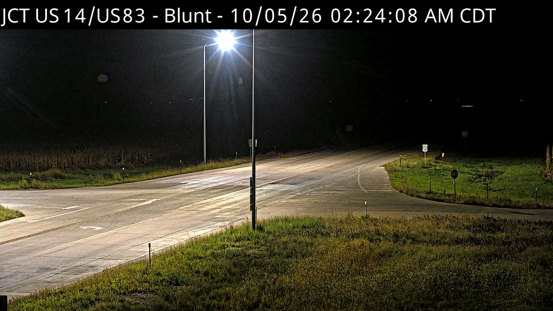 Blunt-4 miles west of town at junction US-14 & US-83 (East) live camera view