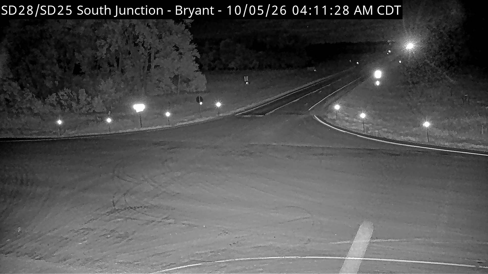 Bryant South Junction of SD-28 & SD-25 Road Surface View (road surface) live camera view