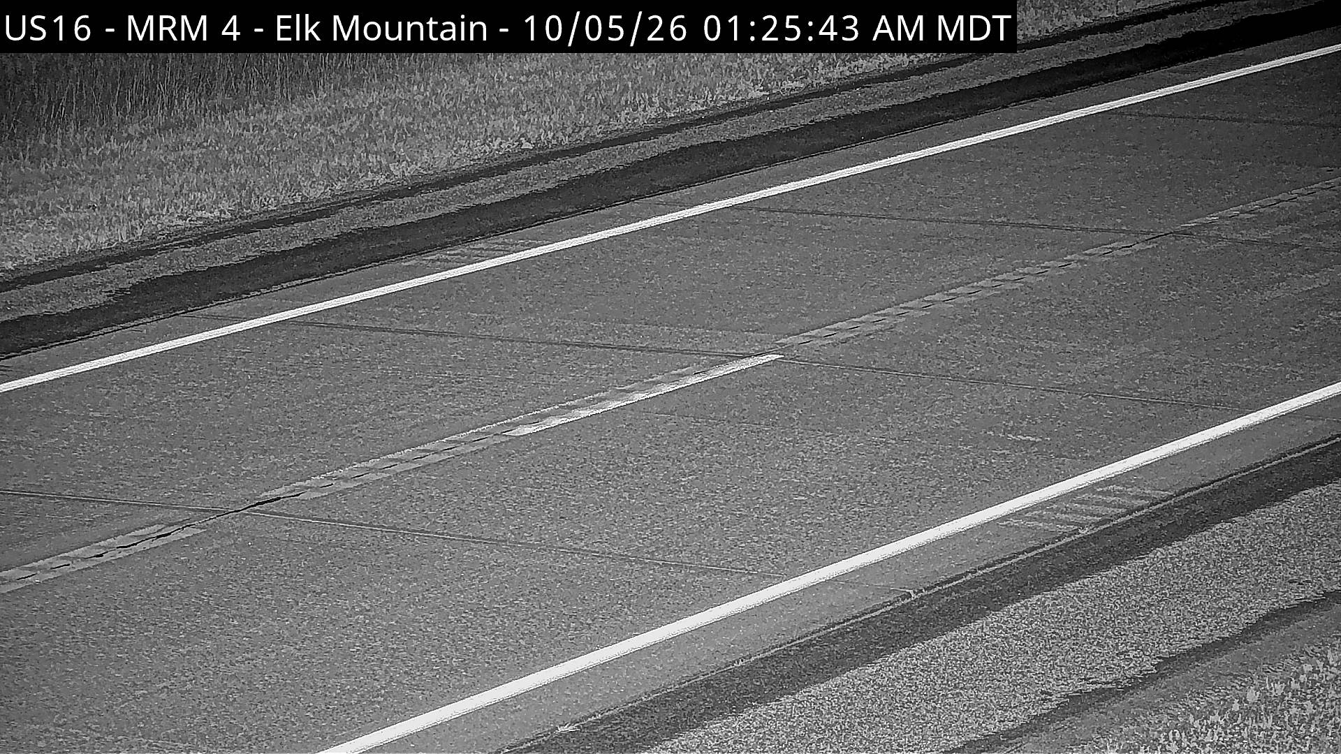 Elk Mountain - US-16 @ MM 4 (road surface) live camera view