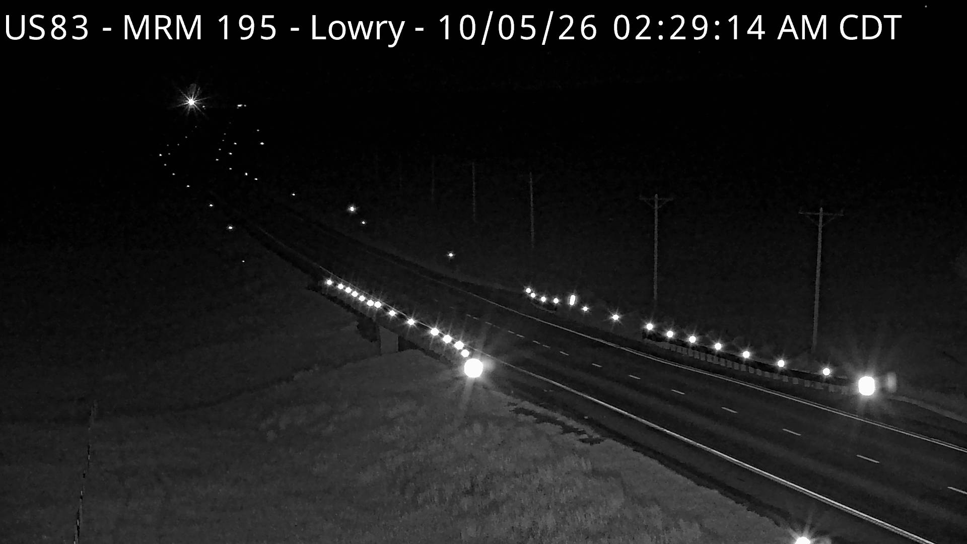 Lowry - west of town along US-83 @ MP 195 bridge live camera view