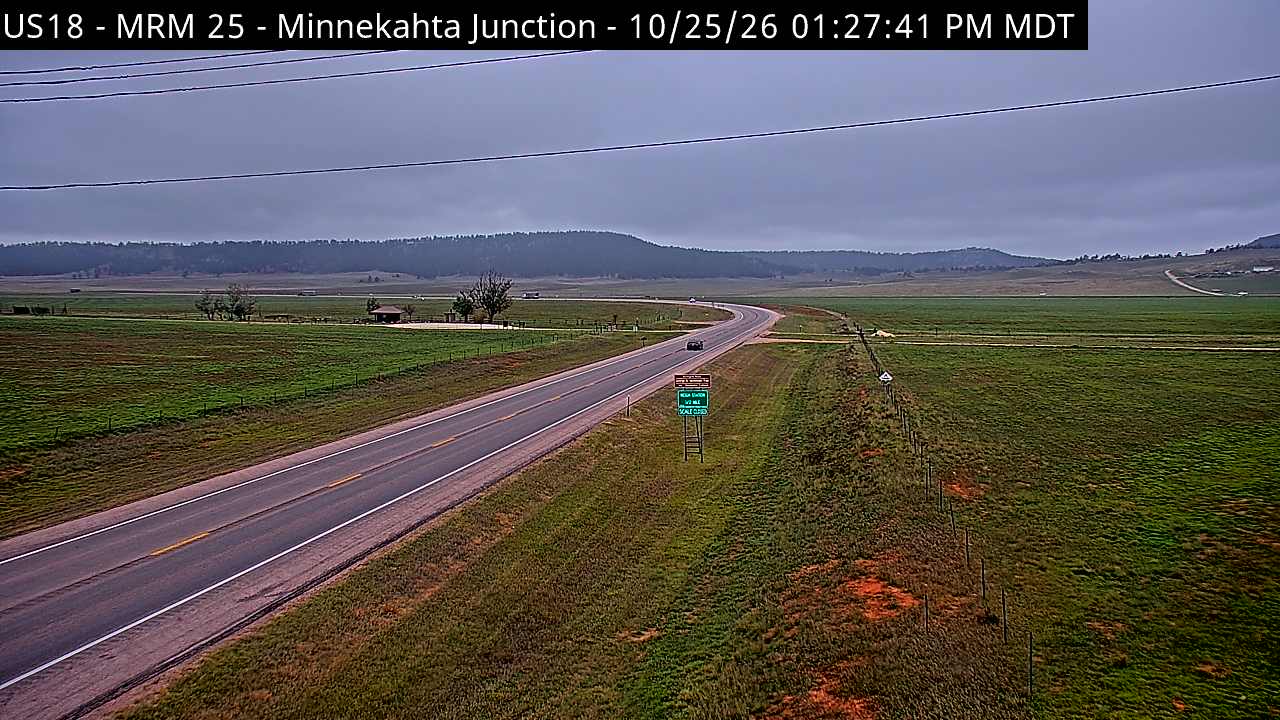 Minnekahta Junction US18 east of SD89 JCT (West) live camera view