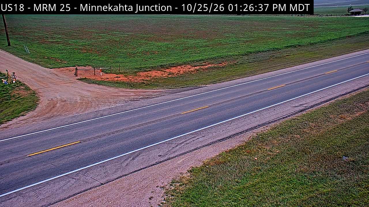 Minnekahta Junction US18 east of SD89 JCT Road Surface View (road surface) live camera view