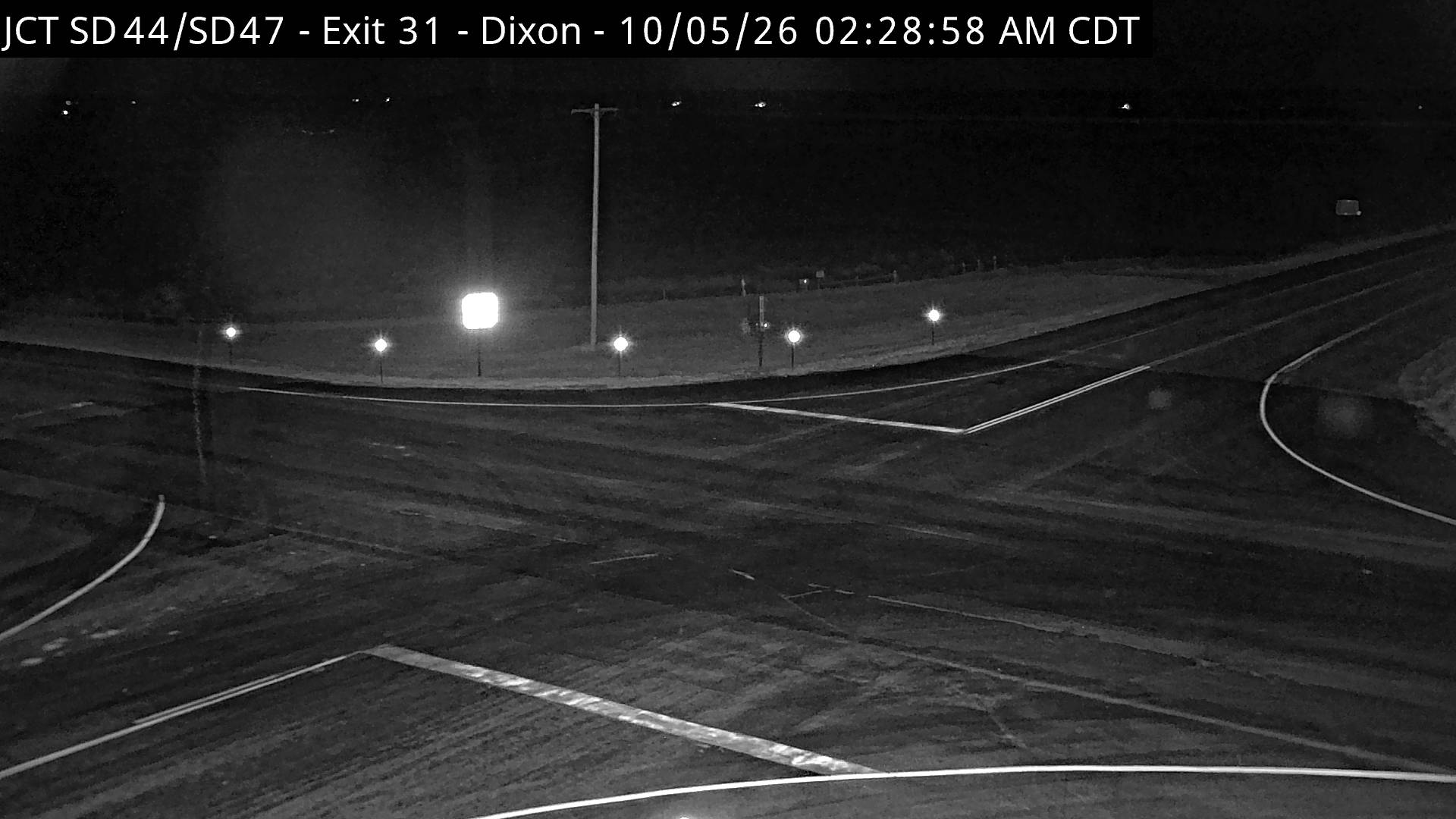 Jct SD44/SD47 East of Dixon (road surface) live camera view