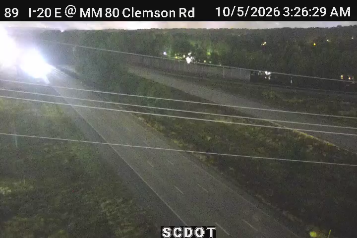 I-20 E @ MM 80 (Clemson Rd) live camera view