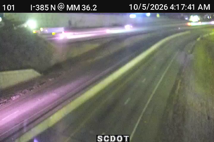 I-385 N @ MM 36.2 (Off-Ramp to I-85 N) live camera view