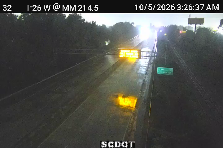 I-26 W @ MM 214.5 (Bennett Yard Overpass) live camera view