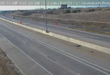 US 36 MP 48.20 WB, 0.2 miles E of CO 121/Wadsworth Pkwy live camera view