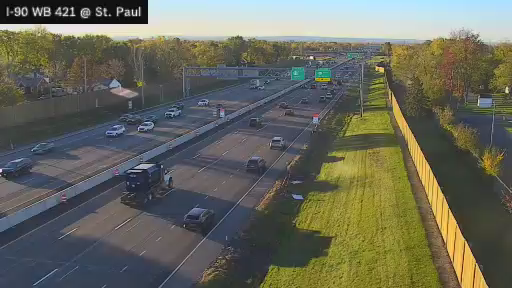 I-90 MP 421.00 WB East of Interchange 51 (Buffalo/Airport) live camera view