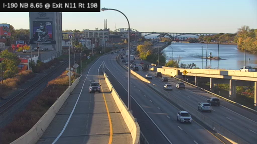 I-190 MP 8.65 NB Just South of Interchange 11 (Scajaquada Expressway Route 198) live camera view