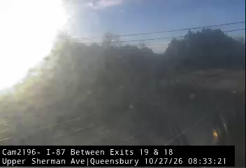 I-87 Southbound at Upper Sherman Ave (South of Exit 19 on ramp) Queensbury live camera view