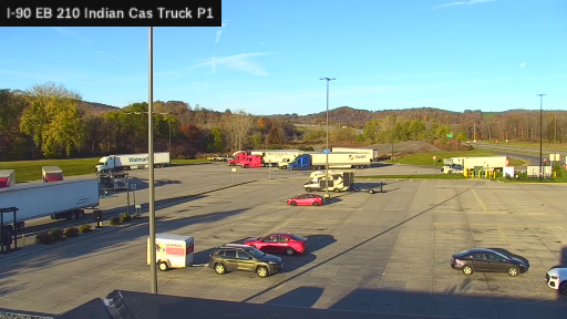 I-90 MP 210.00 EB at Indian Castle Service Area Truck Park 1 live camera view