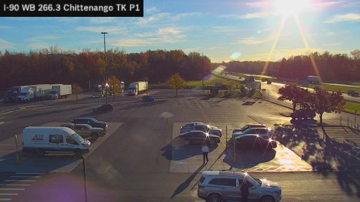I-90 MP 266.30 WB at Chittenango Service Area Truck Park 1 live camera view