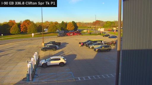 I-90 MP 336.80 EB at Clifton Springs Service Area Truck Park 1 live camera view