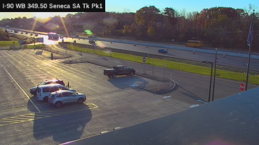I-90 MP 349.50 WB Seneca Service Area Truck Park 1 live camera view