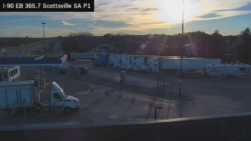 I-90 MP 365.7 EB Scottsville Service Area Truck Park 1 live camera view