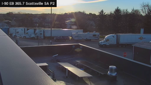 I-90 MP 365.7 EB Scottsville Service Area Truck Park 2 live camera view