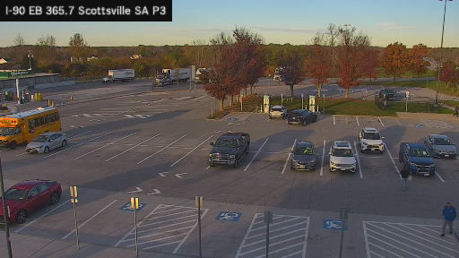 I-90 MP 365.7 EB Scottsville Service Area Truck Park 3 live camera view