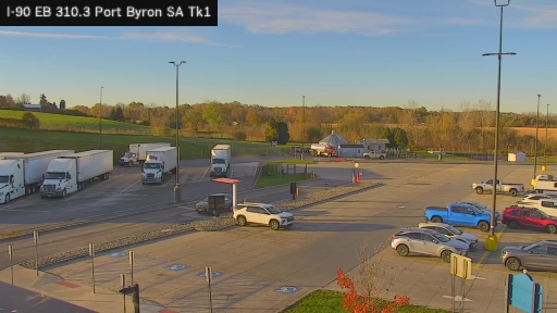 I-90 MP 310.3 EB Port Byron Service Area Truck Park 1 live camera view