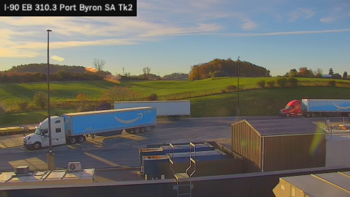 I-90 MP 310.3 EB Port Byron Service Area Truck Park 2 live camera view