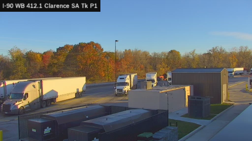 I-90 MP 412.10 WB at Clarence Service Area Truck Park 1 live camera view