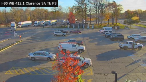 I-90 MP 412.10 WB at Clarence Service Area Truck Park 3 live camera view