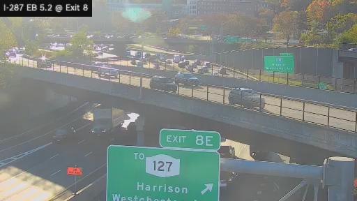 I-287 MP 5.20 EB at Interchange 8 (White Plains - Westchester Ave) live camera view