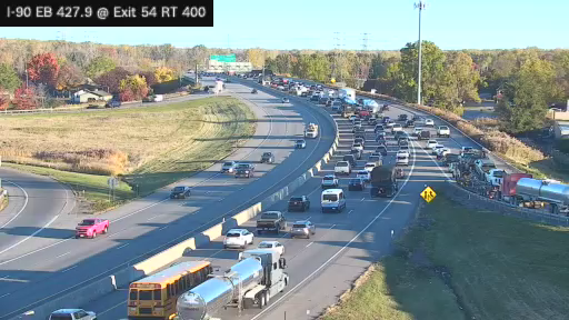 I-90 MP 427.90 EB at Interchange 54 (Route 400) live camera view