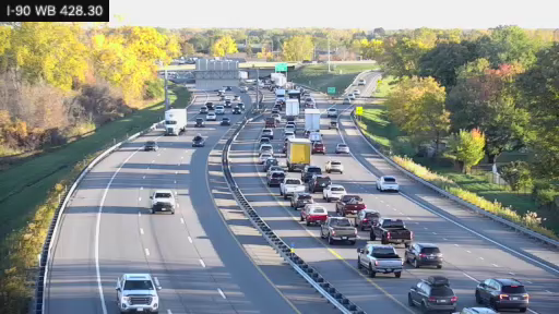 I-90 MP 428.30 WB Between Interchange 54 (Rt 400) and 55 (Lackawanna) live camera view