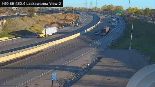 I-90 MP 430.40 EB at Interchange 55 (Lackawanna Toll Gantry) View 1 live camera view